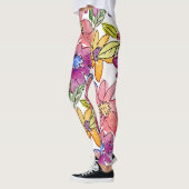 Ervaren, kleurrijke Waterverf Abstracte ventilator Leggings (Links)