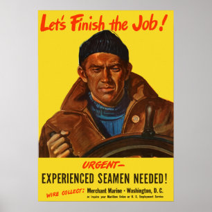 Ervaren zeelieden nodig! — Merchant Marine Poster