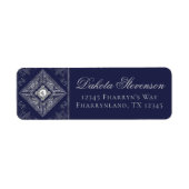ervaring | Adres Navy Blue Silver Jeweled Etiket (Voorkant)