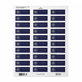 ervaring | Adres Navy Blue Silver Jeweled Etiket (Full Sheet)