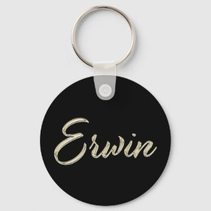 Erwin Name whitegold Button Schlüsselanhänger Sleutelhanger