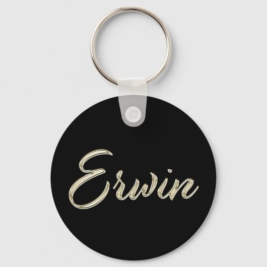 Erwin Name whitegold Button Schlüsselanhänger Sleutelhanger (Voorkant)