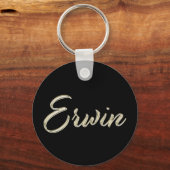 Erwin Name whitegold Button Schlüsselanhänger Sleutelhanger (Voorkant)