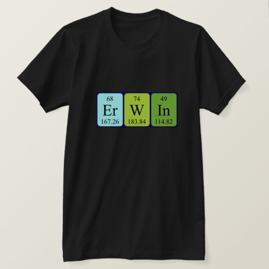 Erwin periodiek lijstnaam shirt (Design voorkant)
