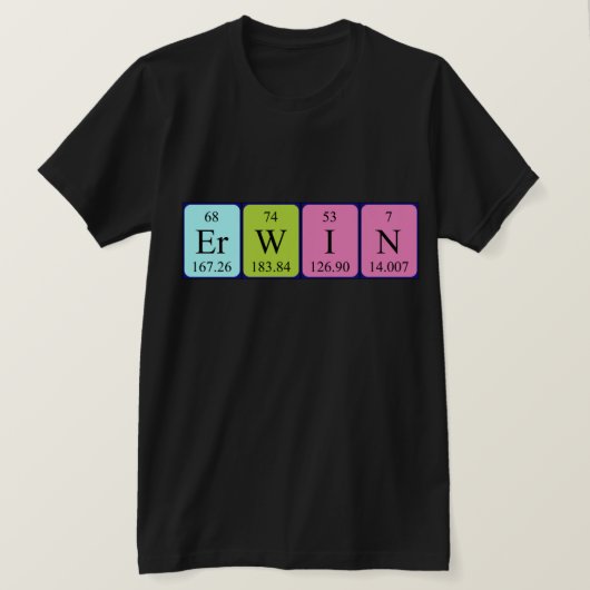 Erwin periodiek lijstnaam shirt (Design voorkant)