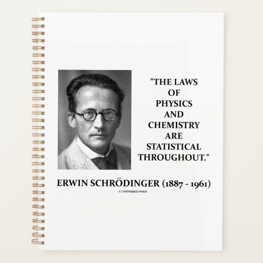 Erwin Schrödinger Physics Chemistry Statistical Planner (Voorkant)
