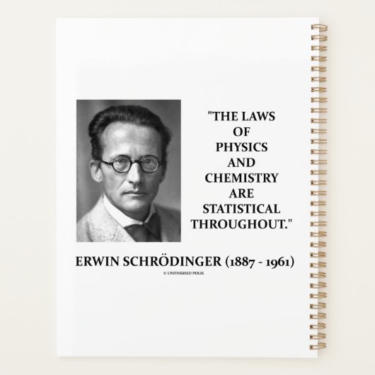Erwin Schrödinger Physics Chemistry Statistical Planner (Achterkant)