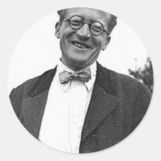 erwin schrodinger ronde sticker (Voorkant)