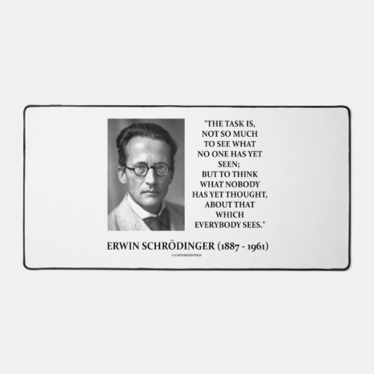 Erwin Schrödinger Task denkt dat nog niemand dacht Bureaumat (Voorkant)