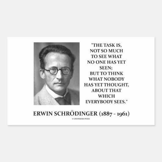 Erwin Schrödinger Task denkt dat nog niemand dacht Rechthoekige Sticker (Voorkant)