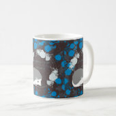 Erwl, bloem, blauw, mandala, zen, chakra koffiemok (Voorkant rechts)