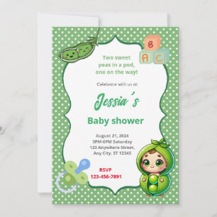 erwt Baby shower Kaart