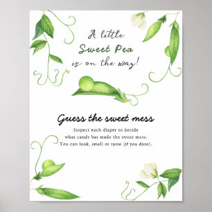Erwt baby shower - Raad de zoete troep Poster