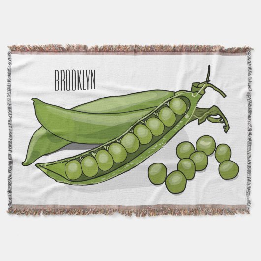 Erwt cartoon illustratie  deken (Voorkant)