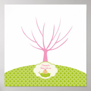 Erwt in de Peul Baby Shower Gastengastenboek Boom Poster