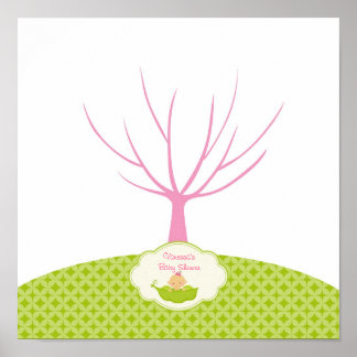 Erwt in de Peul Baby Shower Gastengastenboek Boom Poster