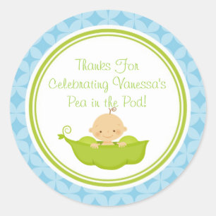 Erwt in de Pod Baby shower Custom Favor Stickers