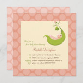 Erwt in een Baby shower voor podmeisje Kaart (Voorkant / Achterkant)