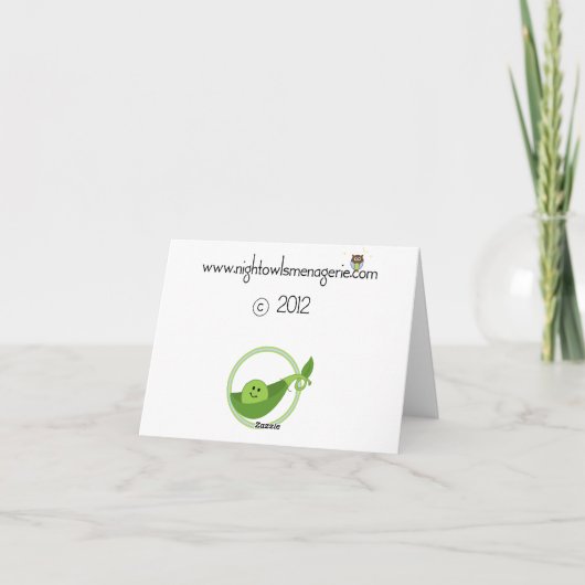 Erwt in een paardenblauwHartelijk dank Bedankkaart (Achterkant)