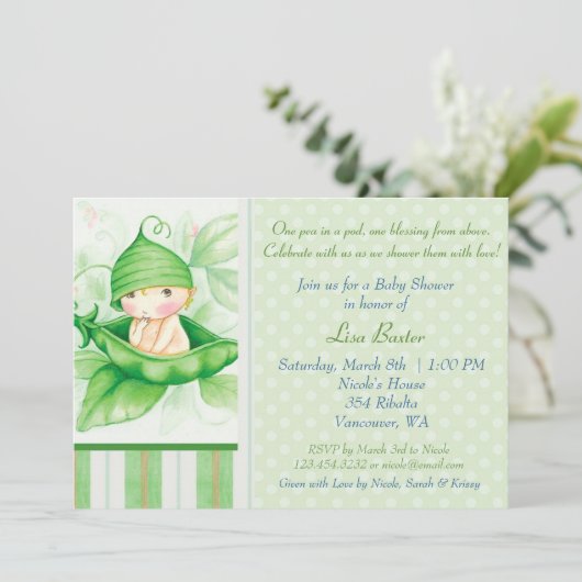 Erwt in een peul kaart (Staand voorkant)