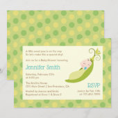 Erwt in een Pod Baby shower Invitation - Jongen Kaart (Voorkant / Achterkant)