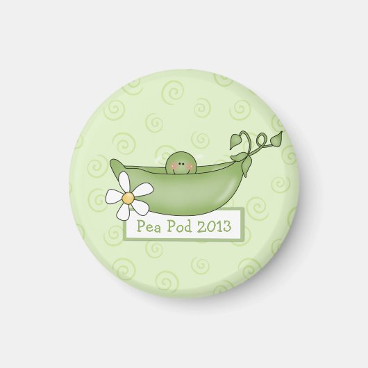 Erwt in een Pod Baby shower Magnet (Voorkant)