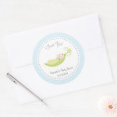 Erwt in een pod Baby shower Sticker blauw (Envelop)