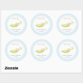 Erwt in een pod Baby shower Sticker blauw (Vel)