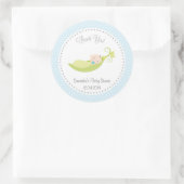 Erwt in een pod Baby shower Sticker blauw (Tas)