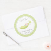 Erwt in een pod Baby shower Sticker groen (Envelop)