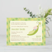 Erwt in een Pod Baby shower Uitnodiging - Neutraal (Staand voorkant)