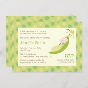 Erwt in een Pod Neutraal Baby shower Invitation Kaart