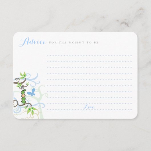 Erwt In Een Pod Tuin Jongen Baby shower Spel Mama Advieskaart (Voorkant)