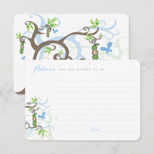 Erwt In Een Pod Tuin Jongen Baby shower Spel Mama Advieskaart (Voorkant / Achterkant)