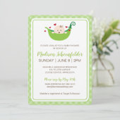 Erwt in het Pod Baby shower Invitation (neutraal) Kaart (Staand voorkant)