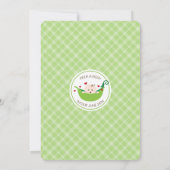 Erwt in het Pod Baby shower Invitation (neutraal) Kaart (Achterkant)