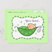 Erwt in mijn Baby shower Briefkaart (Voorkant / Achterkant)
