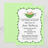 Erwt in mijn Baby shower met twee poden Kaart (Voorkant / Achterkant)