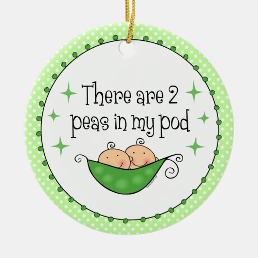 Erwt in mijn peultweeling keramisch ornament (Voorkant)