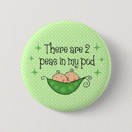 Erwt in mijn peultweeling ronde button 5,7 cm (Voorkant)