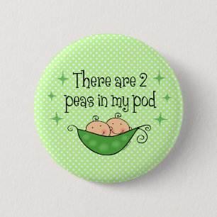 Erwt in mijn peultweeling ronde button 5,7 cm