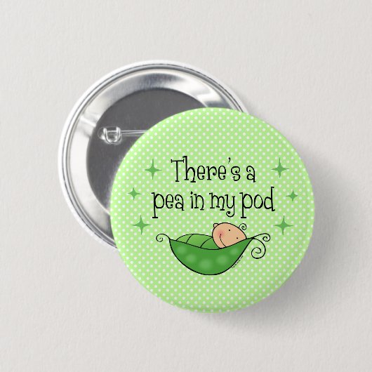 Erwt in mijn pod Button (Voorkant /achterkant)