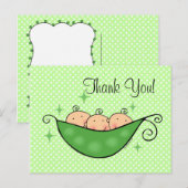 erwt in mijn pod drieling dank je Briefkaart (Voorkant / Achterkant)