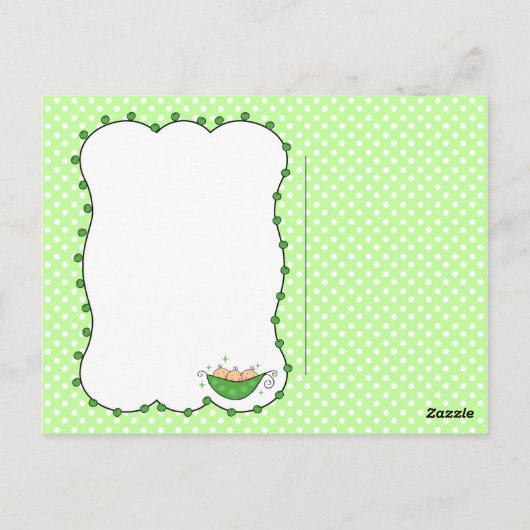 erwt in mijn pod drieling dank je Briefkaart (Achterkant)