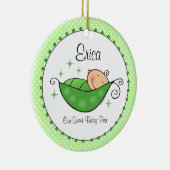 Erwt in mijn pod gepersonaliseerd versieringsmidde keramisch ornament (Rechts)