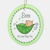 Erwt in mijn pod gepersonaliseerd versieringsmidde keramisch ornament (Links)