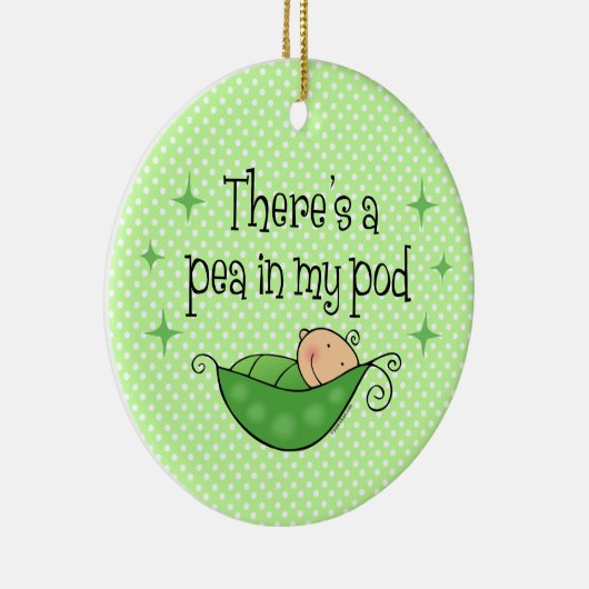 Erwt in mijn pod keramisch ornament (Rechts)