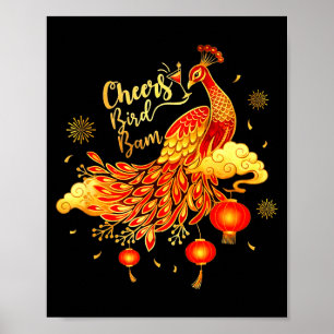 Erwt Mahjong Cheers Bird Bam Chinese Mah Jong Spel Poster