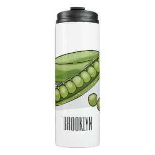 Erwten cartoon illustratie  thermosbeker