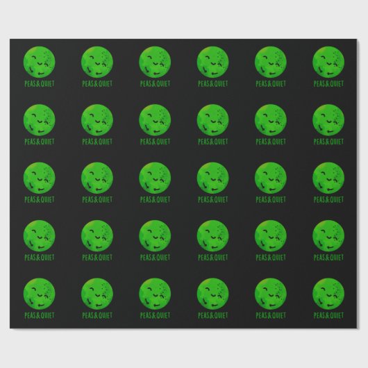 Erwten en stilte Funny Veggie Pea Pun Dark BG Cadeaupapier (Vlak)